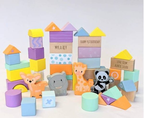 Personalised Pastel Building Block Set