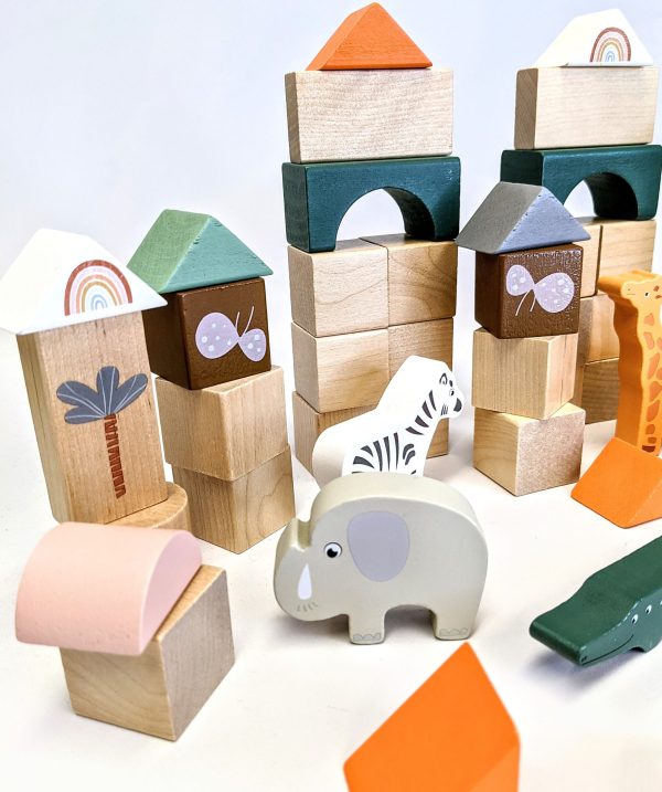 Personalised Safari Wooden Building Block Set - Image 4