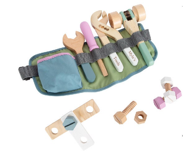 Personalised Scandi Wooden Toolbelt Set