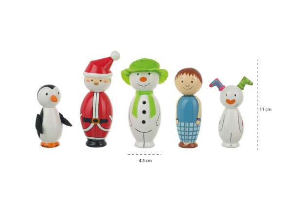 Personalised 'The Snowman & Snowdog' Wooden Skittle Set - Image 4