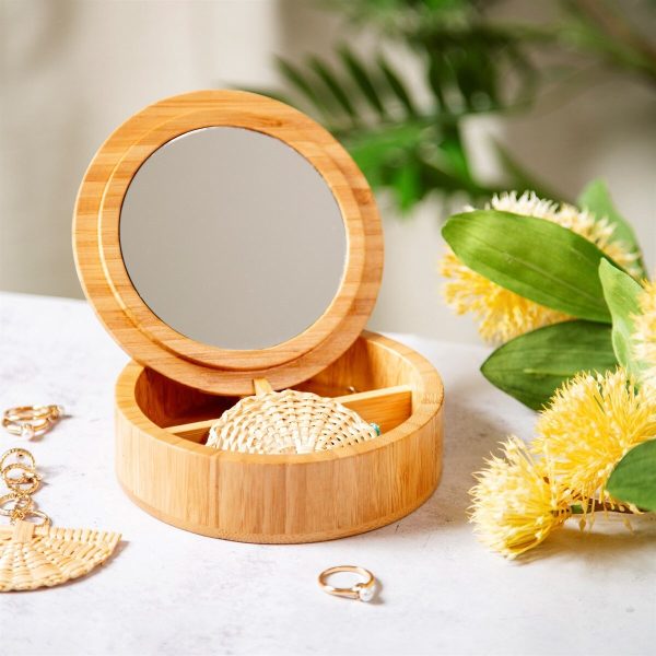 Personalised Bamboo Jewellery Box with Mirror - Image 3