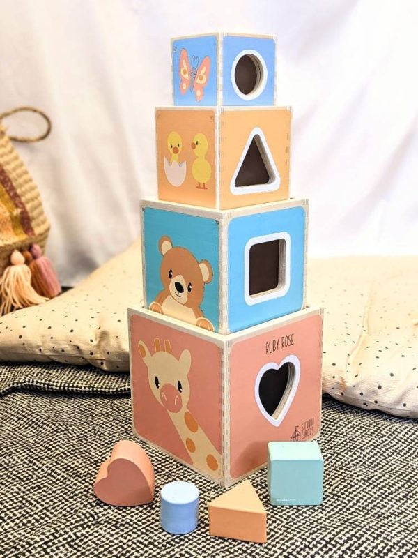 Personalised Pastel Stacking Cubes Set