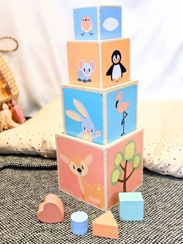 Personalised Pastel Stacking Cubes Set - Image 3