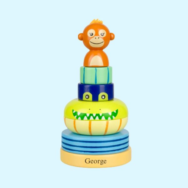 Personalised Jungle Stacking Ring Toy