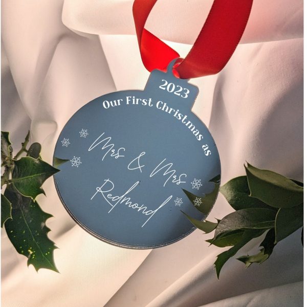 Personalised 'First Christmas as'  Decoration